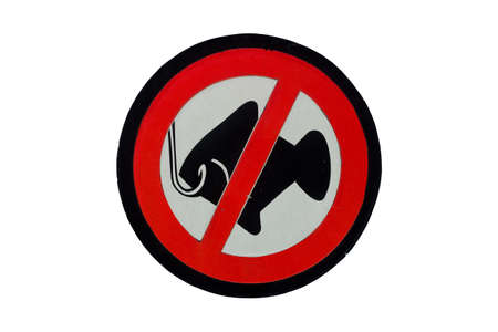 Isolated sign no fishing allowedの写真素材