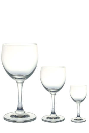 Empty wine glass, isolated on a white backgroundの写真素材