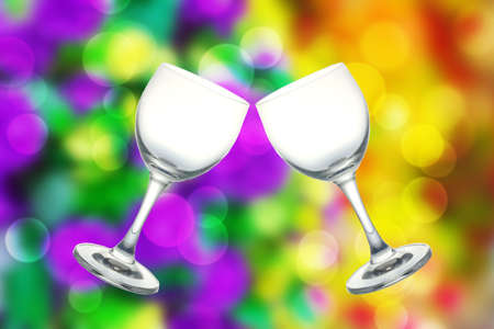 Two glasses with lights in the background の写真素材