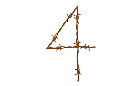 Barbed wire alphabetの写真素材