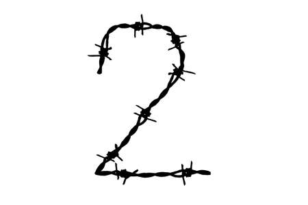 Barbed wire alphabetの写真素材
