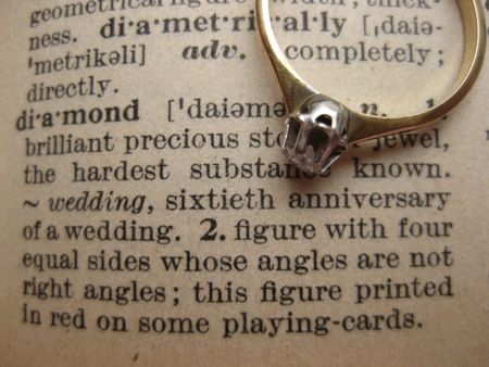 Diamond on a dictionaryの写真素材