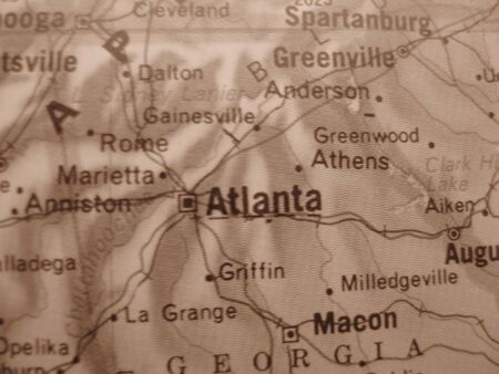 Map of Atlanta, Georgia in sepiaの写真素材