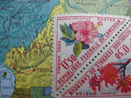Map of Cameroon with stampの写真素材