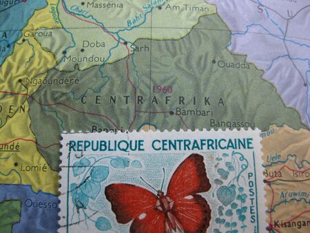 Map of Centrafricane with stampの写真素材