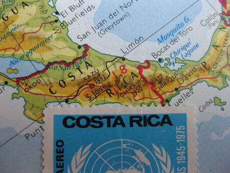 Vintage Costa Rica map with stampの写真素材