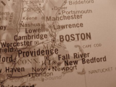 Vintage sepia map: Bostonの写真素材