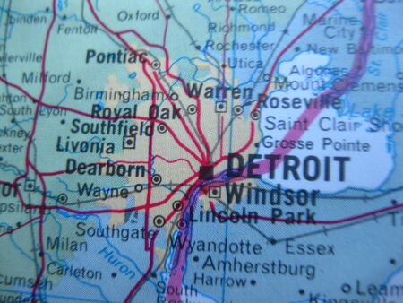 Vintage map: Detroitの写真素材