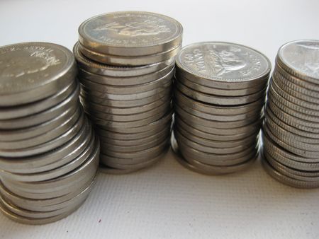 Stack of coins from Canada