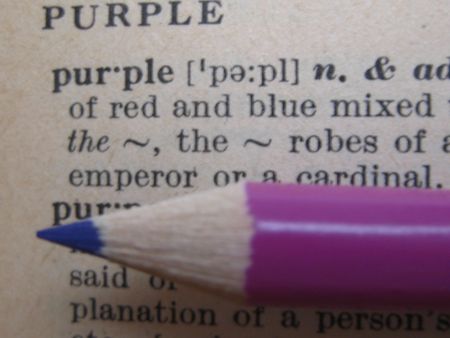 the dictionary: pencil on purpleの写真素材