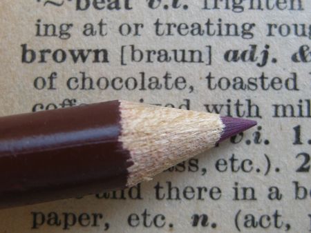 the dictionary: pencil on brownの写真素材