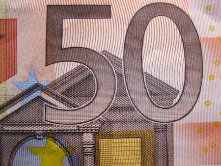 Close up of a 50 euro note