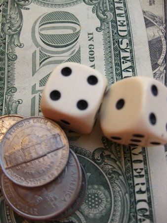 dices on dollarsの写真素材