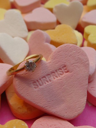 candy heart proposalの写真素材