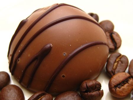belgium chocolate praline with coffee beans