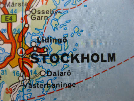 Europe in seven days: map of Stockholm, Swedenの写真素材