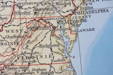 Vintage 1956 map: Virginia, the old dominion