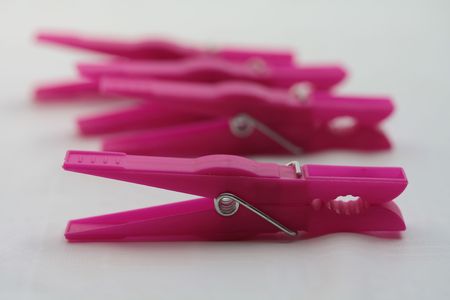 pink clothespinsの写真素材