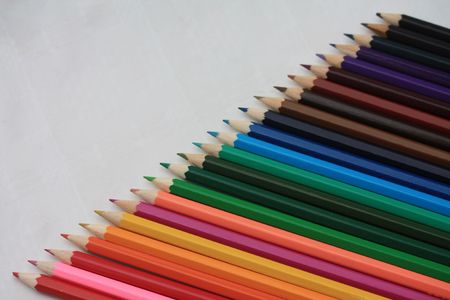 rainbow color pencilsの写真素材