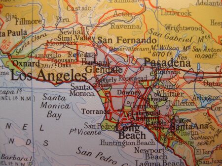 map of Los Angeles, Californiaの写真素材