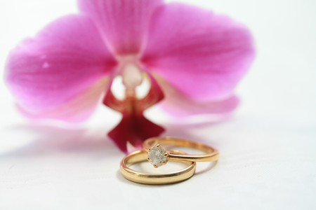 A diamond solitaire and の写真素材