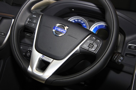 March 31st, Beesd the Netherlands detail of a Volvo XC 60 dashboard, taken at introduction of latest Volvo model Volvo V40のeditorial素材