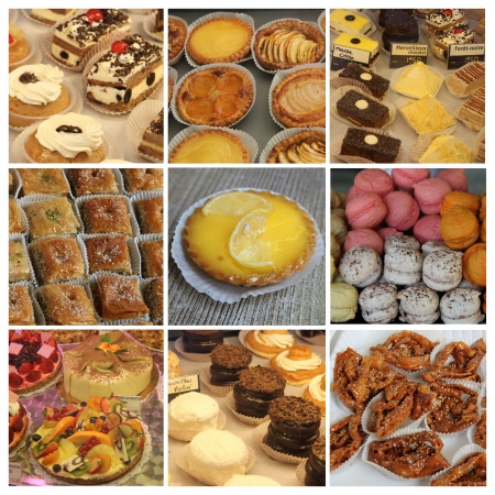 Nine different XL images of luxury French patisserieの写真素材