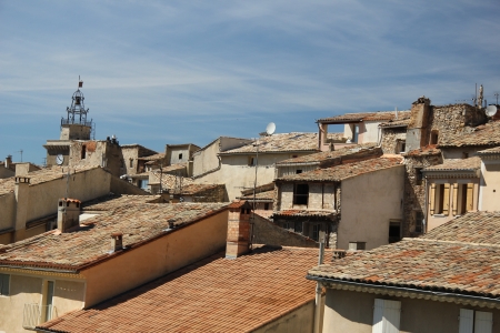 View on the rooftops of Nyons in the Provence, Franceの写真素材