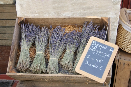 Small bouquets of lavender for sale in the Provence, Franceの写真素材