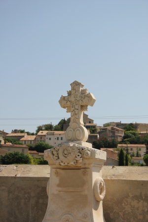 Tombstone at an old cemetery in the Provence, Franceの写真素材