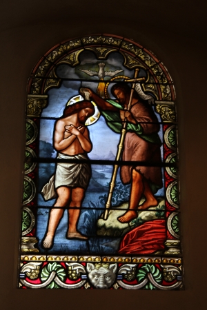 stained glass in a church in Nyons, Franceのeditorial素材