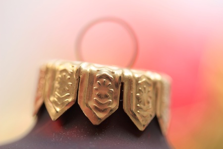 detail of a red Christmas ornament in extreme close-upの写真素材