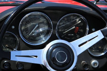Dashboard of a vintage Italian car