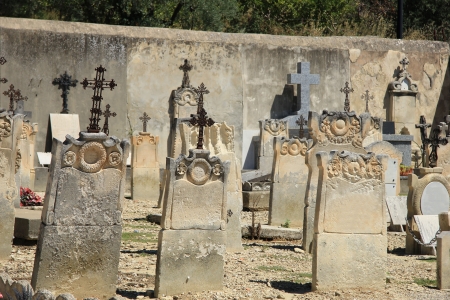 Old cemetery in a village in the Provence, Franceの写真素材