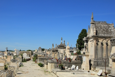 Old cemetery in a village in the Provence, France