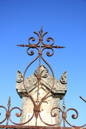 Tombstone at an old Fench cemetary in the Provence, Franceの写真素材