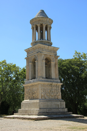 Mausoleum of the Julii in Saint Remy de Provence, part of the Glanumの写真素材