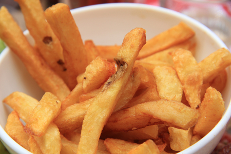 Crispy french fries, served at a restaurant