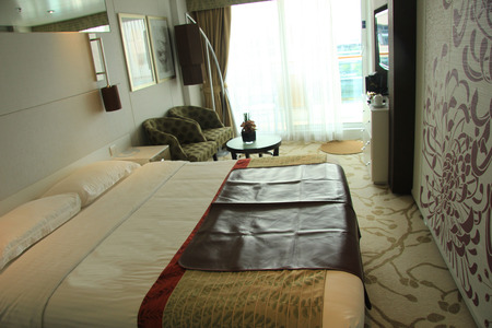 Luxerious interior of a cruise ship cabinのeditorial素材