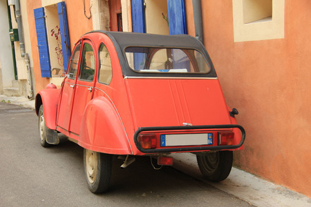 Classic French car on a street in the Provence