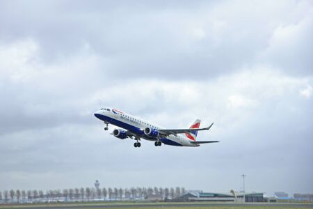 March, 27th 2015, Amsterdam Schiphol Airport  G-LCYK BA CityFlyer Embraer ERJ-190  Polderbaan Runway