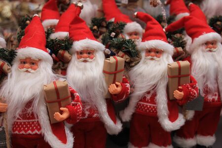 Santa Claus dolls, Christmas decorationsの写真素材