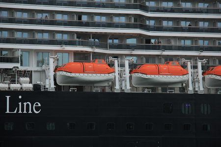 Velsen, the Netherlands - May, 29th 2016: MS Koningsdam. MS Koningsdam on a trip from Amsterdam to the North Sea. The Koningsdam is a cruise ship operated by Holland America Line.のeditorial素材