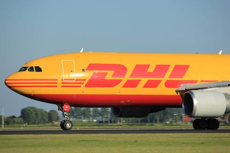 Amsterdam, the Netherlands  - August, 18th 2016: D-AEAP EAT Leipzig Airbus A300B4-622R,
taking off...