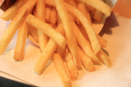 Serving of French fries in a takeaway restaurant