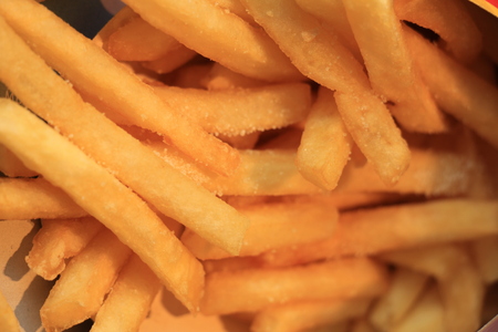 Serving of French fries in a takeaway restaurant