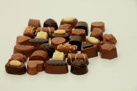 Luxurious chocolates in various shapes and colorsのeditorial素材