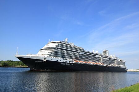 Velsen, the Netherlands - May, 21st 2017: MS Koningsdam, Holland America Line in North Sea Canal.のeditorial素材