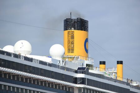 Velsen, The Netherlands - May, 30th 2017: Costa Mediterranea on North Sea Channel towards North Seaのeditorial素材