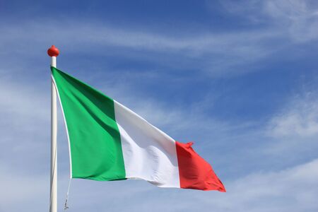Italian Flag in red, white and greenの写真素材